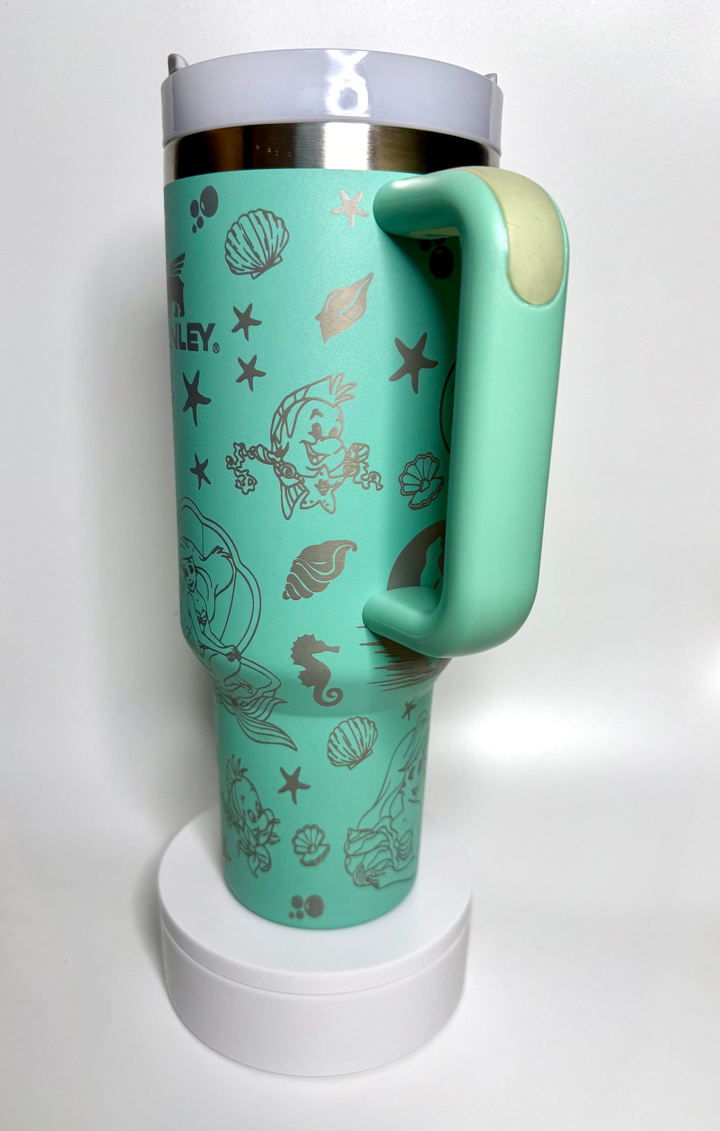Little Mermaid Inspired Princess Custom Laser Engraved Stanley tumbler Cups 40 ozs