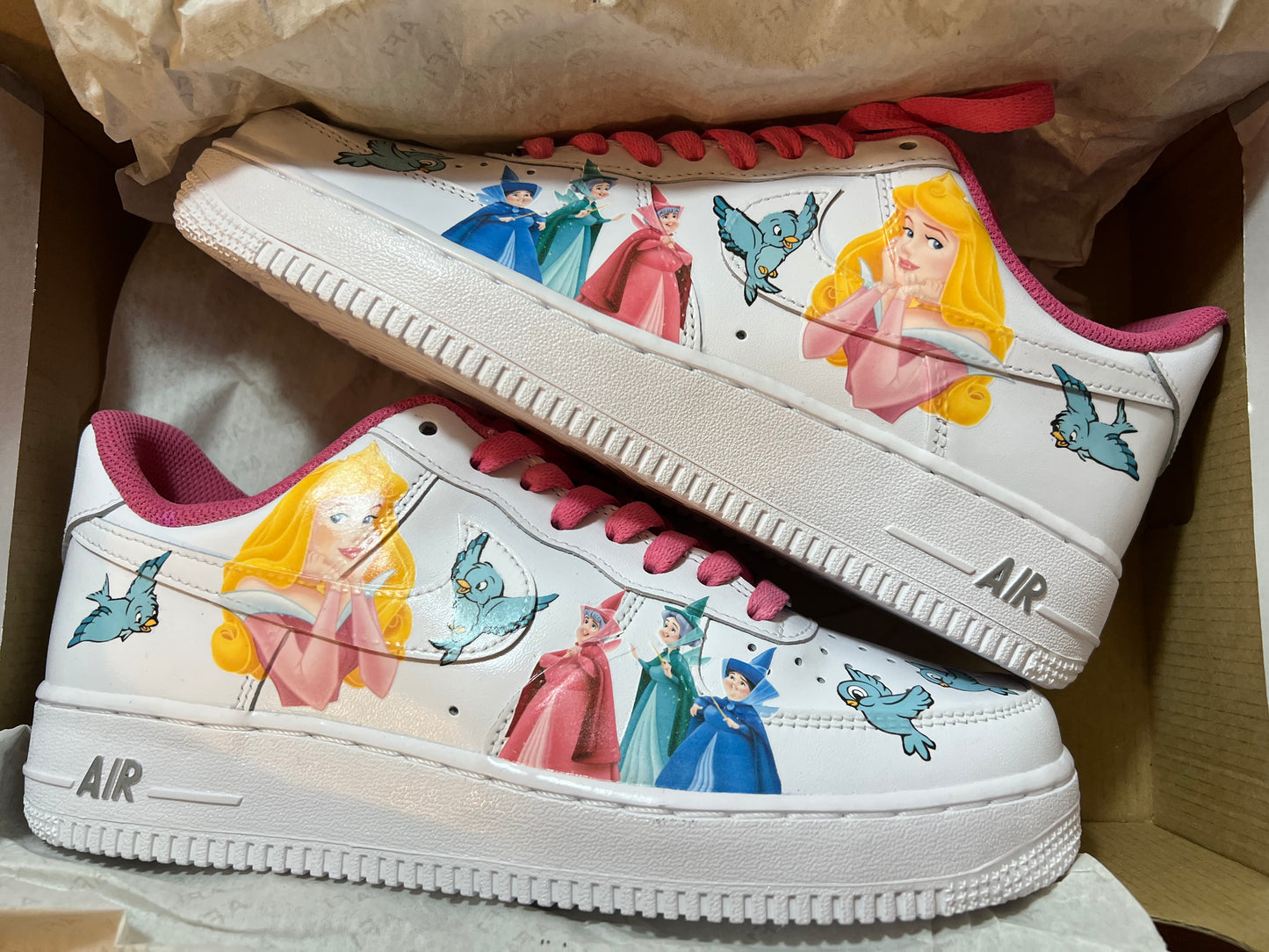 Sleeping beauty Princess Inspired Custom Nike Air Force 1