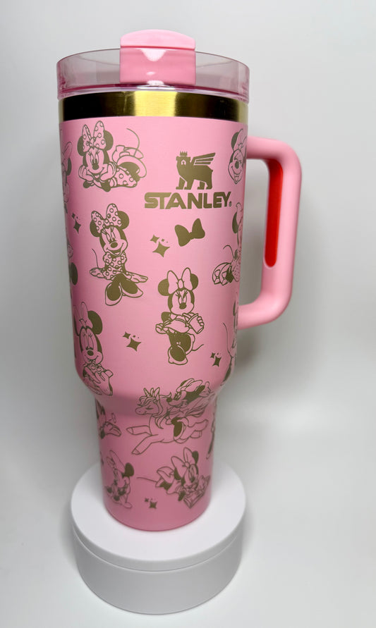 Minnie Inspired Princess Custom Laser Engraved Stanley tumbler Cups 40 ozs