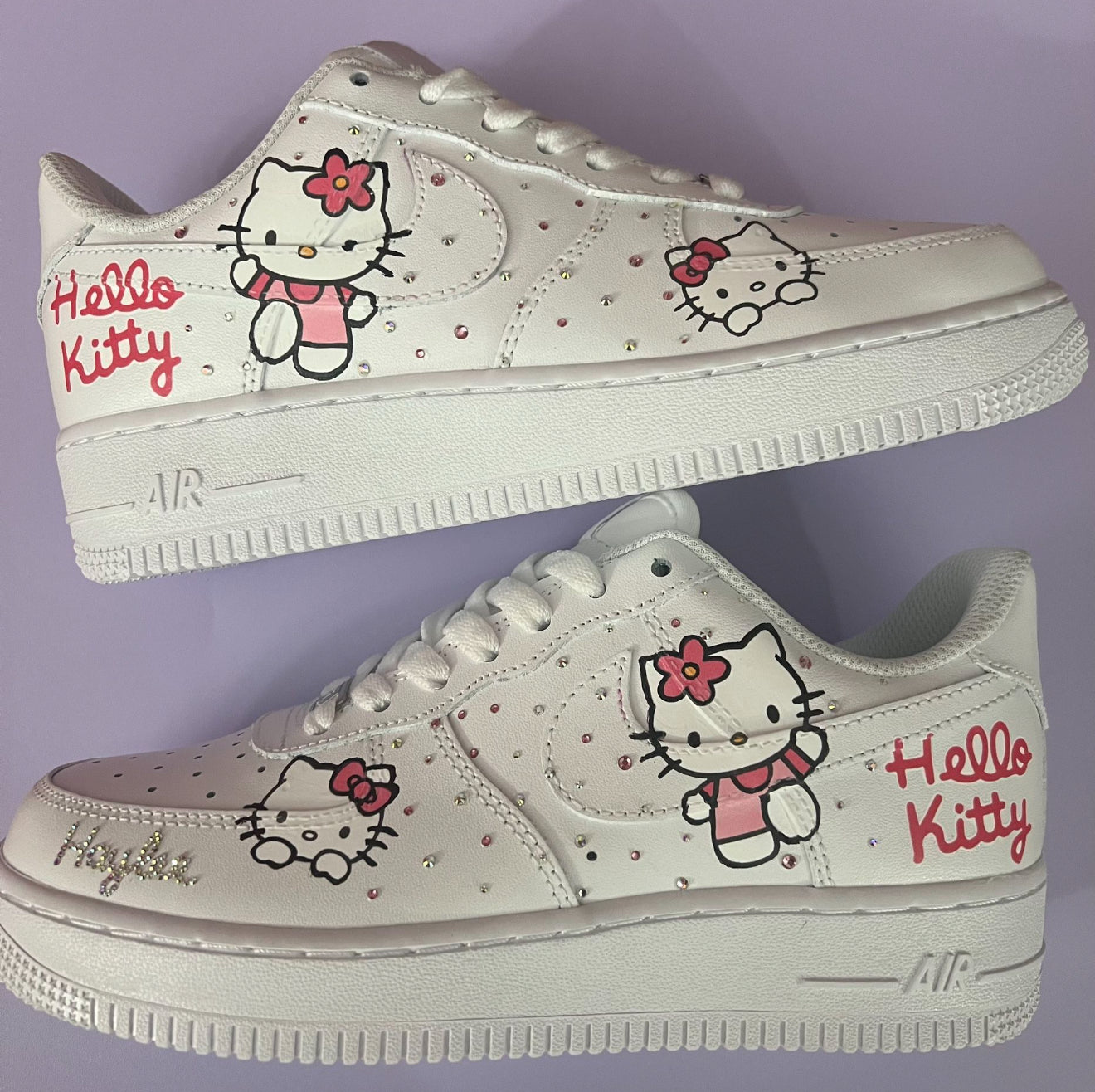 Mickey Minnie with Rhinestones Watching Fireworks Inspired Custom Shoes