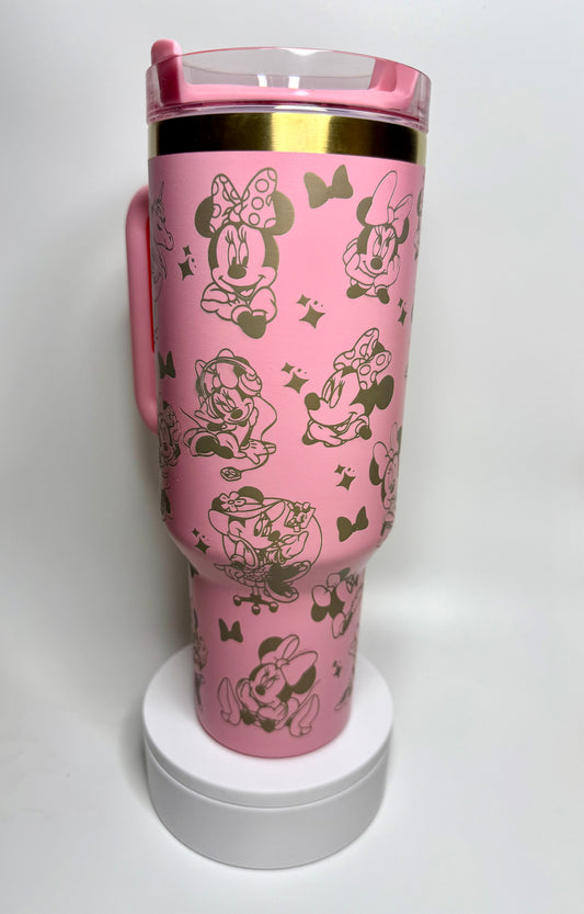 Minnie Inspired Princess Custom Laser Engraved Stanley tumbler Cups 40 ozs