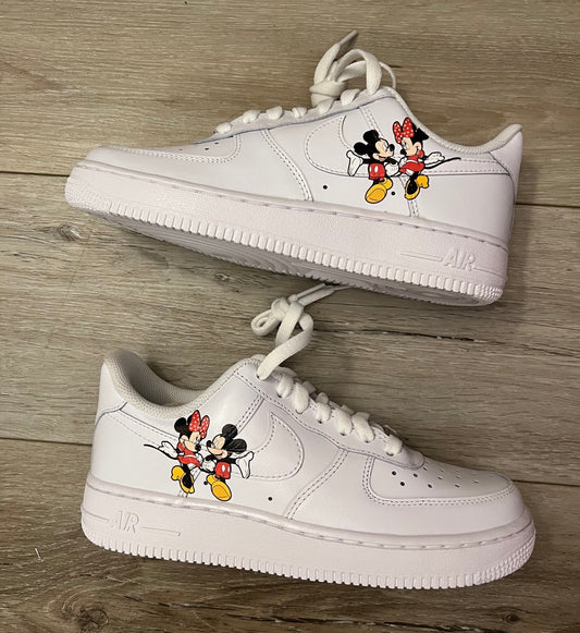 Mickey Minnie holding Hands Inspired Custom Shoes